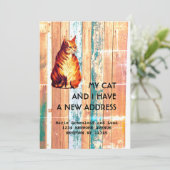 Mijn kat en ik hebben een mededeling verhuisd aankondiging (Staand voorkant)