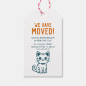 Mijn kat en ik hebben een nieuw adres aangepaste k cadeaulabel (Voorkant)