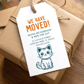 Mijn kat en ik hebben een nieuw adres aangepaste k cadeaulabel