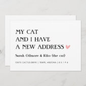 Mijn kat en ik hebben een nieuw adres. aankondiging (Voorkant / Achterkant)