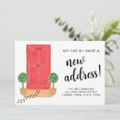 Mijn kat en ik hebben een nieuw adres aankondiging (Staand voorkant)