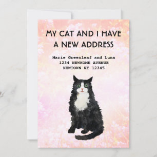 Mijn kat en ik hebben een verhuisbericht aankondiging