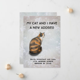 Mijn kat en ik hebben een verhuisbericht aankondiging