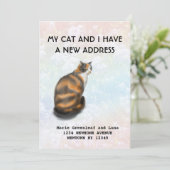 Mijn kat en ik hebben een verhuisbericht aankondiging (Staand voorkant)