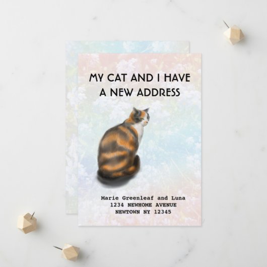 Mijn kat en ik hebben een verhuisbericht aankondiging (Voorkant / Achterkant in situ)