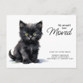 Mijn kat en ik hebben zwarte kitten verplaatst aankondigingskaart (Voorkant)