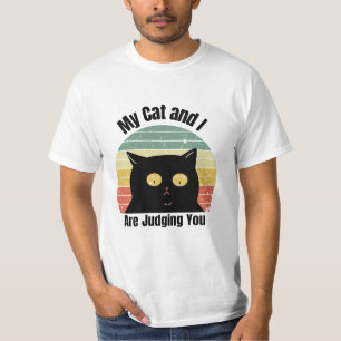 Mijn kat en ik oordelen over jou Funny Retro zonso T-shirt