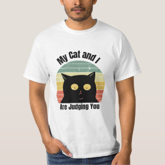Mijn kat en ik oordelen over jou Funny Retro zonso T-shirt