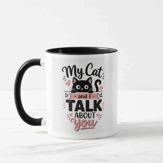 Mijn kat en ik praten over jou mok (Links)