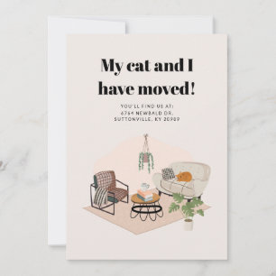 Mijn kat en ik verhuisden Adreswijziging Verhuizen Aankondiging