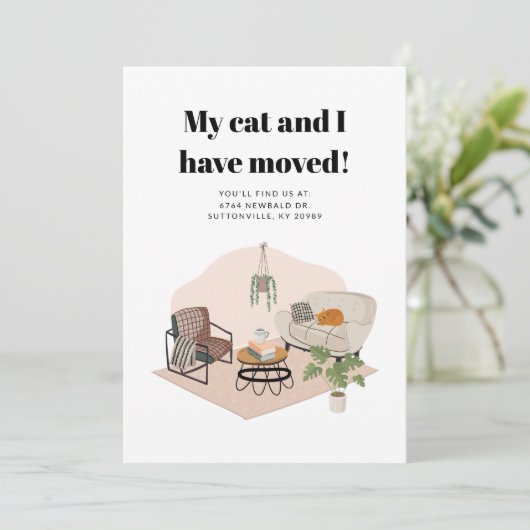 Mijn Kat en ik verplaatsen Wijziging Adres verplaa Aankondiging (Staand voorkant)