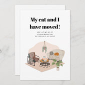 Mijn Kat en ik verplaatsen Wijziging Adres verplaa Aankondiging (Voorkant / Achterkant)