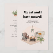 Mijn Kat en ik verplaatsen Wijziging Adres verplaa Aankondiging (Voorkant / Achterkant)