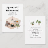 Mijn Kat en ik verplaatsen Wijziging Adres verplaa Notitiekaartje (Voorkant / Achterkant)