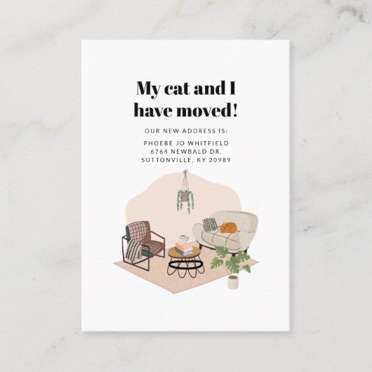 Mijn Kat en ik verplaatsen Wijziging Adres verplaa Visitekaartje (Voorkant)
