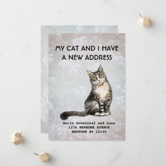 Mijn kat en ik zijn verhuisd Aankondiging (Voorkant / Achterkant in situ)