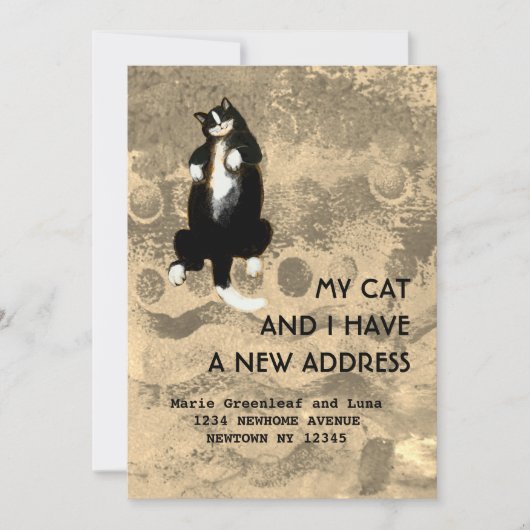 Mijn kat en ik zijn verhuisd aankondiging (Voorkant)