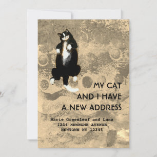 Mijn kat en ik zijn verhuisd aankondiging