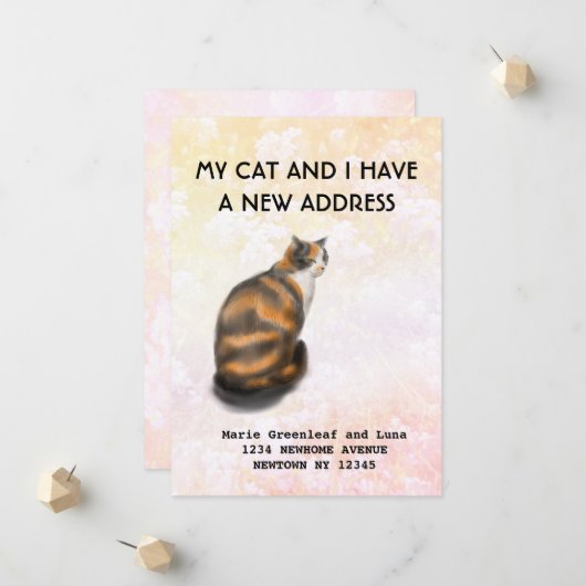 Mijn kat en ik zijn verhuisd Aankondiging (Voorkant / Achterkant in situ)
