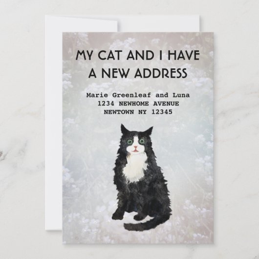 Mijn kat en ik zijn verhuisd Aankondiging (Voorkant)