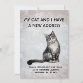 Mijn kat en ik zijn verhuisd Aankondiging (Voorkant)
