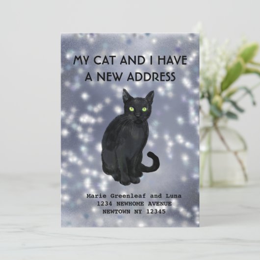 Mijn kat en ik zijn verhuisd Aankondiging (Staand voorkant)