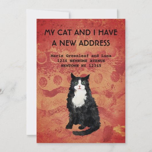 Mijn kat en ik zijn verhuisd Aankondiging (Voorkant)