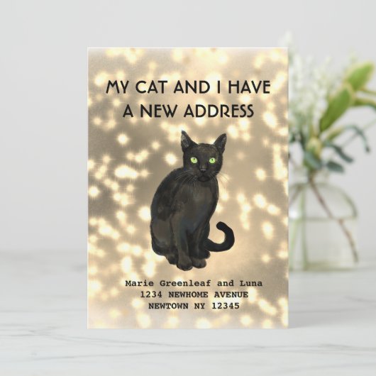 Mijn kat en ik zijn verhuisd Aankondiging (Staand voorkant)