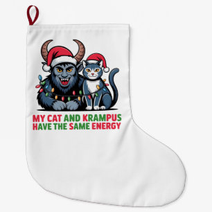Mijn kat en Krampus hebben dezelfde energie Leuk Grote Kerstsok
