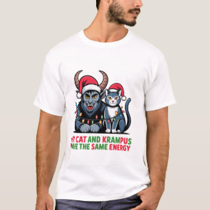 Mijn kat en Krampus hebben dezelfde energie Leuk T-shirt
