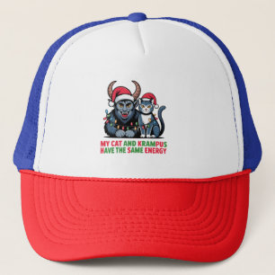 Mijn kat en Krampus hebben dezelfde energie leuk  Trucker Pet