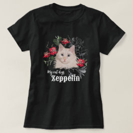 Mijn kat graaft Zeppelin t-shirt zwart wit