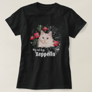 Mijn kat graaft Zeppelin t-shirt zwart wit