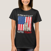 Mijn kat haat Trump tegen Trump American Flag Ret T-shirt (Voorkant)