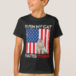 Mijn kat haat Trump tegen Trump American Flag Ret T-shirt