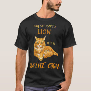 Mijn kat heeft een leeuw met zijn maine coon t-shirt