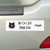 Mijn kat heeft je vis gegeten bumpersticker (Op auto)