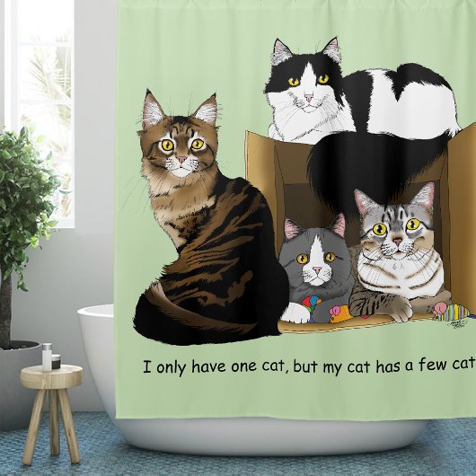 Mijn kat heeft katten douchegordijn