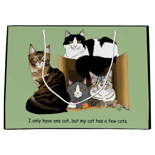 Mijn kat heeft katten groot cadeauzakje (Voorkant)
