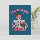 Mijn kat heeft mijn hart nooit gebroken met Valent Feestdagenkaart (Staand voorkant)