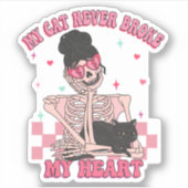 Mijn kat heeft mijn hart nooit Valentijns gemaakt Sticker (Voorkant)