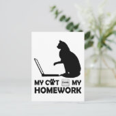 Mijn kat heeft mijn huiswerk verwijderd briefkaart (Staand voorkant)