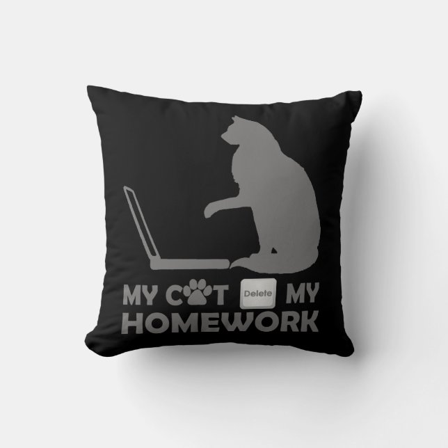 Mijn kat heeft mijn huiswerk verwijderd kussen (Voorkant)