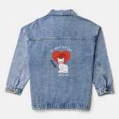 Mijn kat houdt tenminste van me op maat denim jacket (Achterkant)