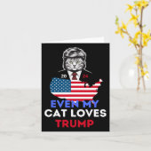 Mijn kat houdt van Trump 2024 1 Kaart (Gele Bloem)