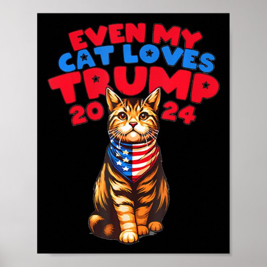 Mijn kat houdt van Trump 2024 Poster (Voorkant)