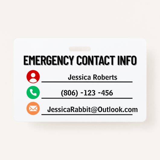 Mijn kat is alleen thuis voor noodgevallen contact badge (Achterkant)