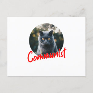 Mijn kat is communist feestdagenkaart