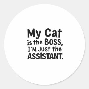Mijn kat is de baas ronde sticker