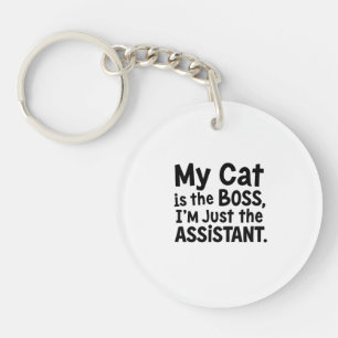 Mijn kat is de baas sleutelhanger